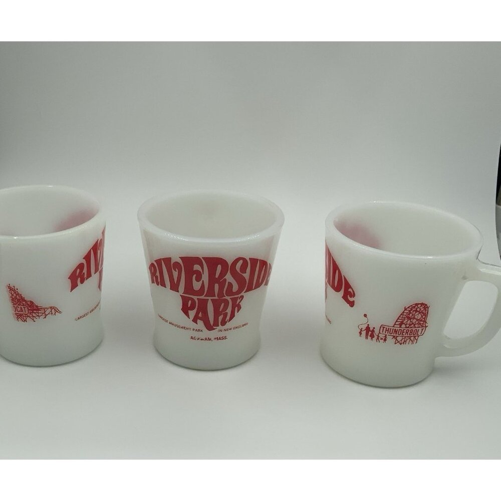 Set Of 3 Vintage Riverside Amusement Park Mugs